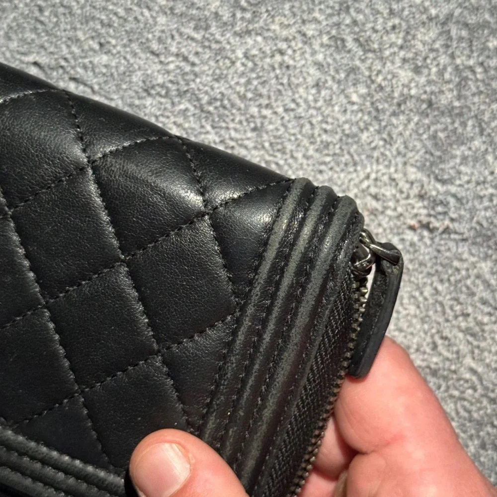 CHANEL Black Boy Zip Around Quilted Leather Wallet - Picture 7 of 15